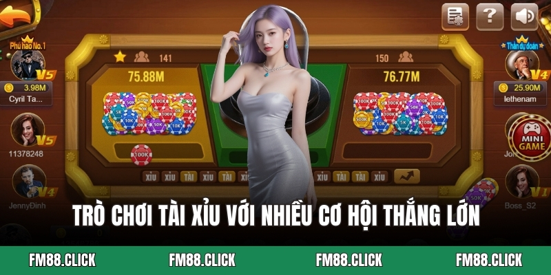 Trò chơi Tài Xỉu với nhiều cơ hội thắng lớn